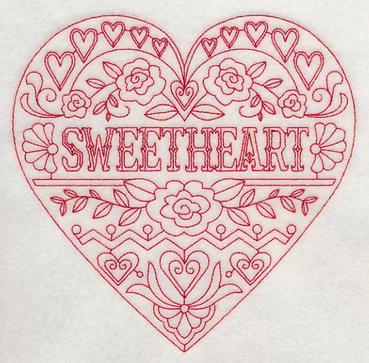 Sweetheart (Redwork) - Image 2