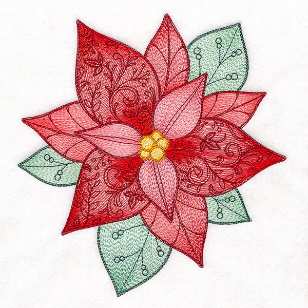 Swirling Christmas Details Poinsettia - Image 2