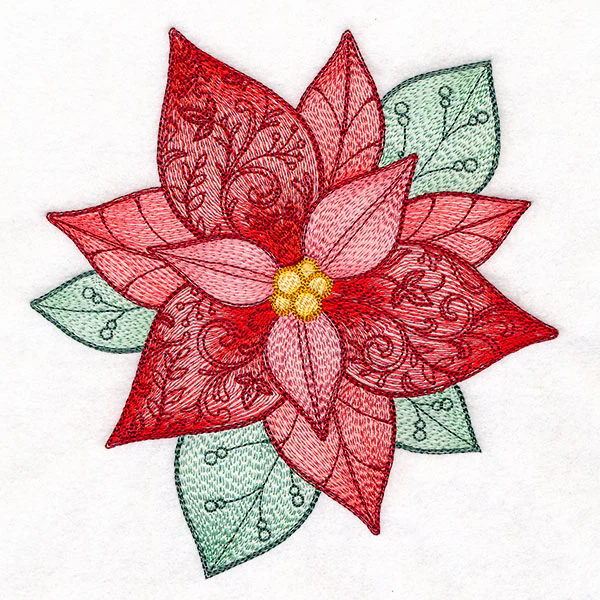 Swirling Christmas Details Poinsettia - Image 3