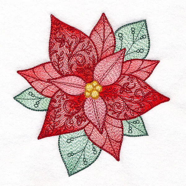 Swirling Christmas Details Poinsettia - Image 4