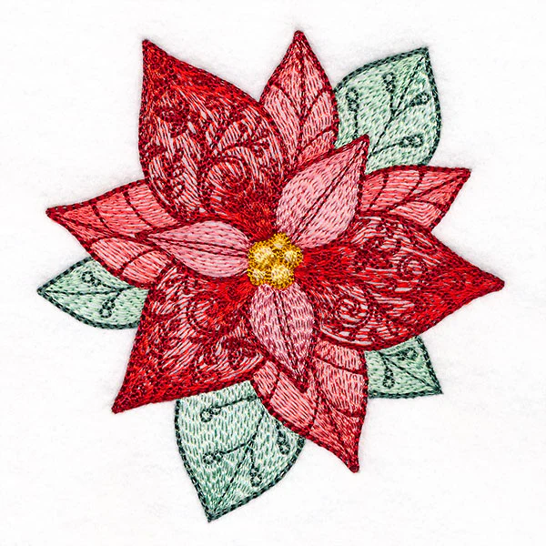 Swirling Christmas Details Poinsettia - Image 5