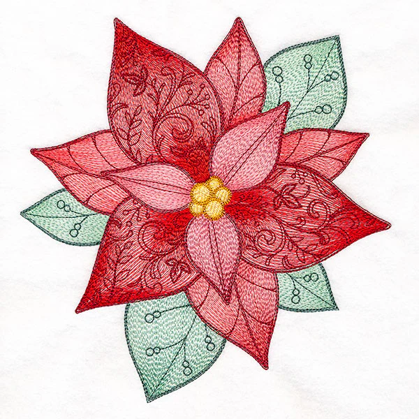 Swirling Christmas Details Poinsettia - Image 6