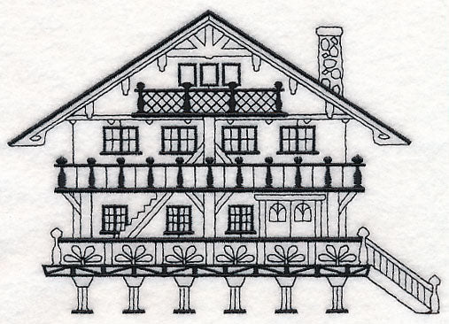 Swiss Chalet (Blackwork) - Image 3
