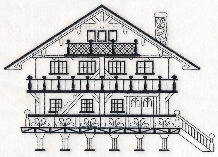 Swiss Chalet (Blackwork) - Image 4