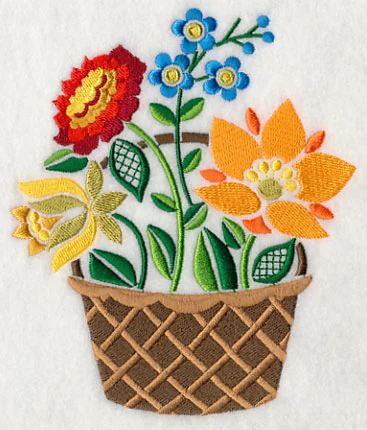 Szines Hungarian Flower Basket - Image 3