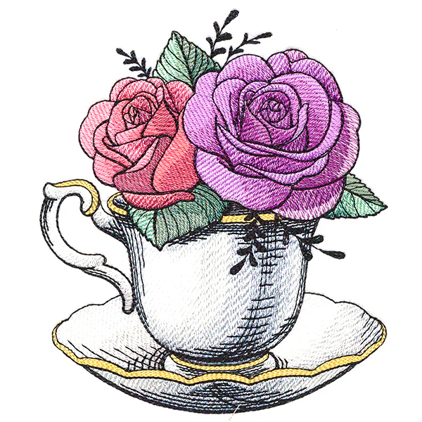 Tea Cup Rose Bouquet - Image 5