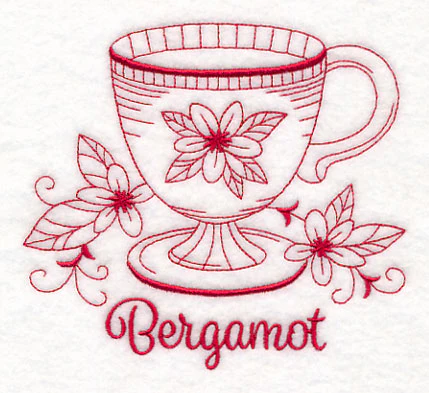 Tea Time Bergamot (Redwork) - Image 3
