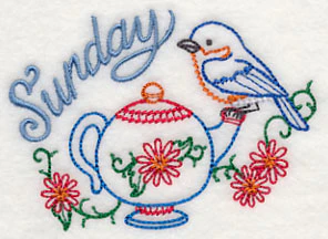 Tea Time Bird on Sunday (Vintage) - Image 2