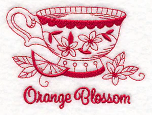 Tea Time Orange Blossom (Redwork) - Image 2