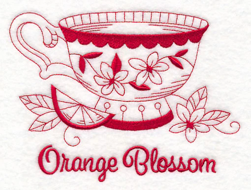 Tea Time Orange Blossom (Redwork) - Image 3