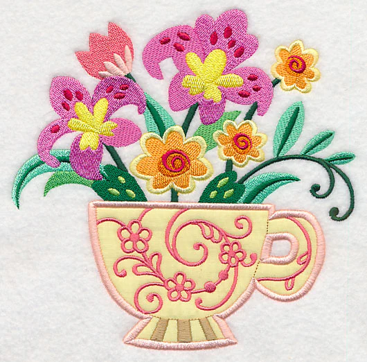 Teacup Bouquet (Applique)