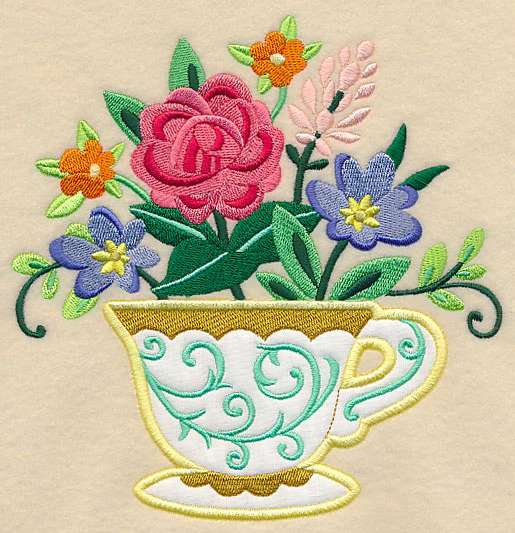 Teacup In Bloom (Applique) - Image 4