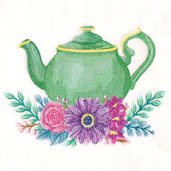 Teapot Bouquet in Watercolor - Image 3