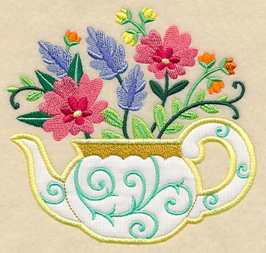 Teapot In Bloom (Applique) - Image 3