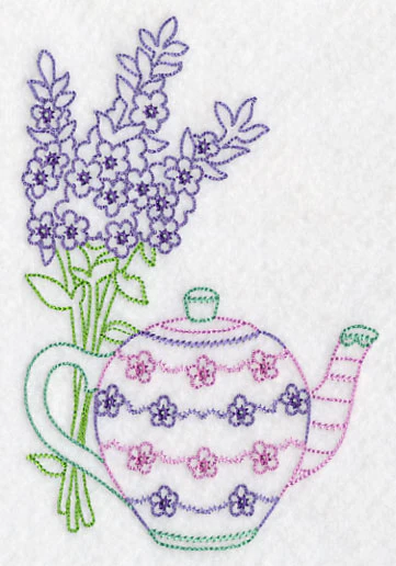 Teapot with Lavender (Vintage) - Image 2