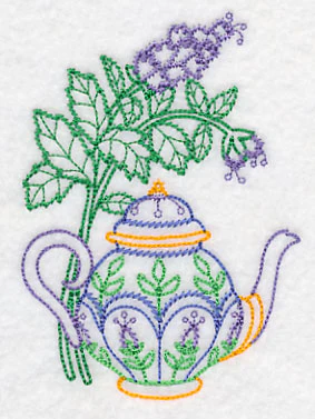 Teapot with Spearmint (Vintage) - Image 3