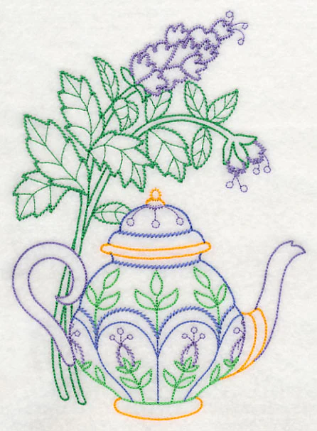 Teapot with Spearmint (Vintage) - Image 4