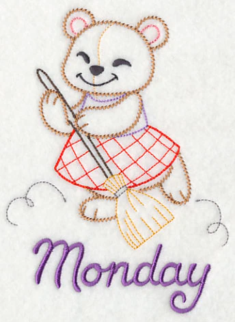 Teddy Bear Cleans on Monday (Vintage) - Image 3