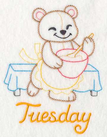 Teddy Bear Cooks on Tuesday (Vintage) - Image 3
