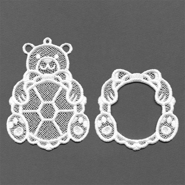 Teddy Bear Photo Frame Ornament (Lace) - Image 4