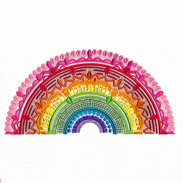 Texture and Rainbows Half Mandala