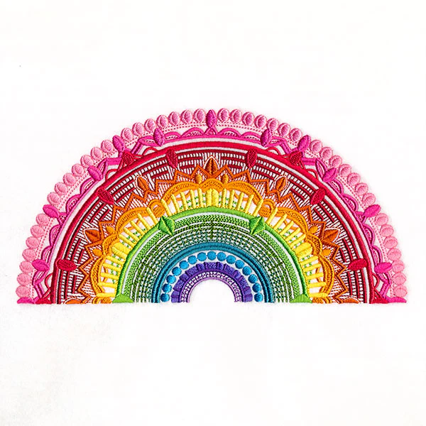 Texture and Rainbows Half Mandala - Image 3