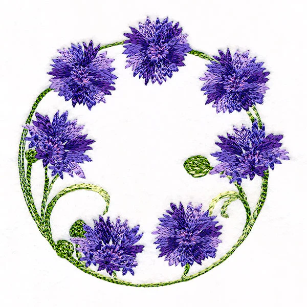 Textured Bachelor Button Wreath - Image 7