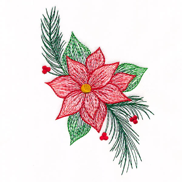 Textured Christmas Poinsettias Accent - Image 2