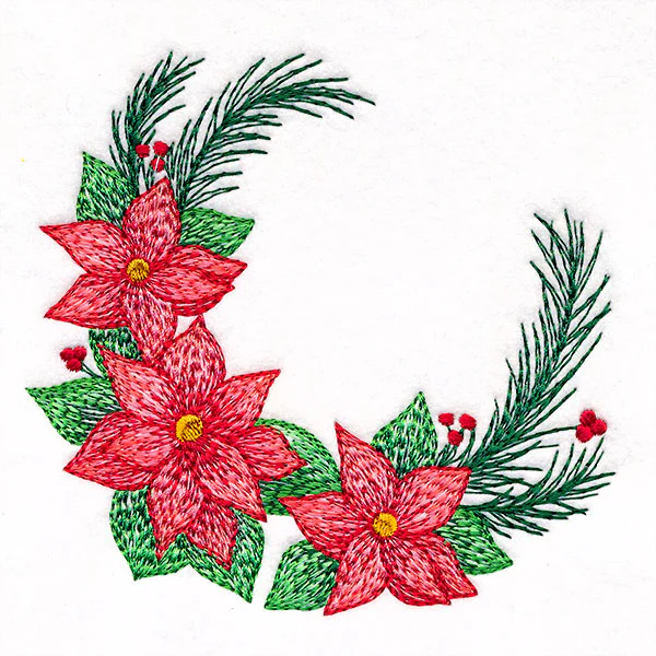Textured Christmas Poinsettias Wreath - Image 5