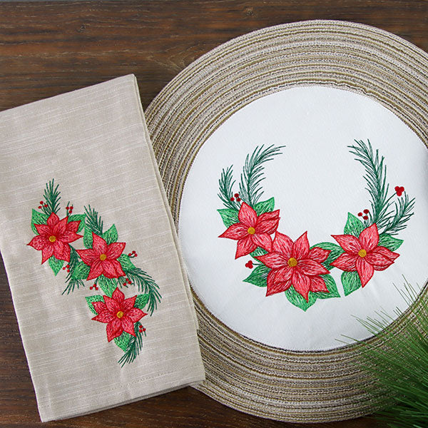 Textured Christmas Poinsettias Wreath - Image 8