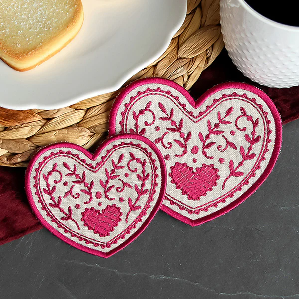 Textured Heart Coaster 1 (In-the-Hoop) - Image 8