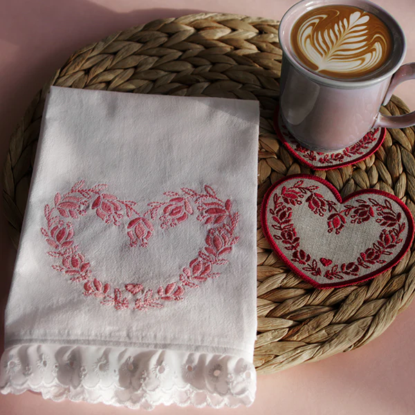 Textured Heart in Flowers - Image 3