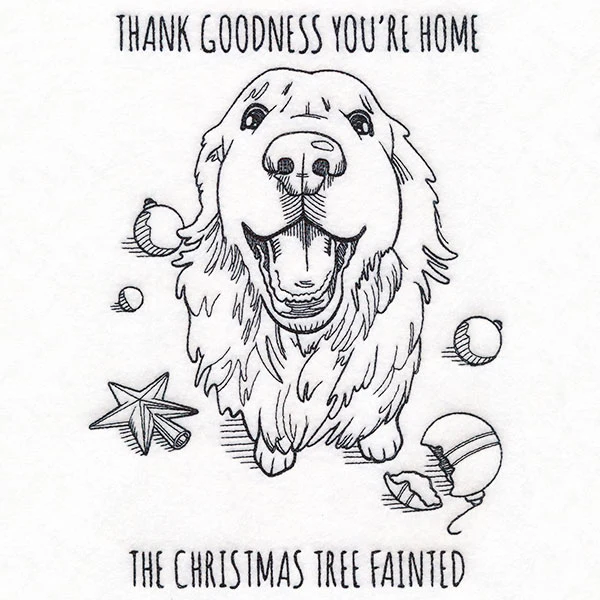 The Christmas Tree Fainted Golden Retriever