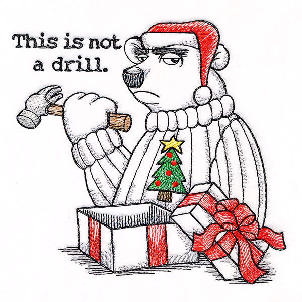 This is Not a Drill Christmas Polar Bear - Image 3