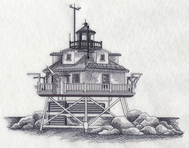 Thomas Point Shoal Lighthouse Sketch (Maryland) - Image 4