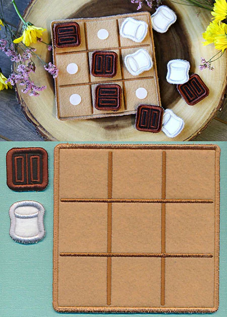 Tic-Tac-Toe S'mores (In-the-Hoop)