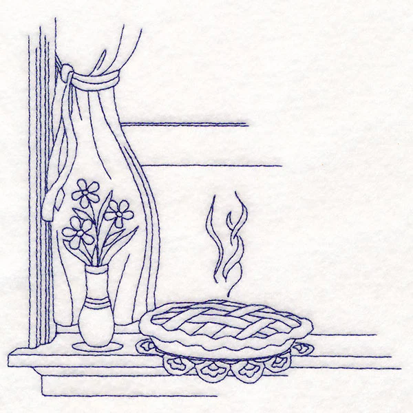 Timeless Kitchen Scenes - Pie Cooling on a Window Sill - Image 2