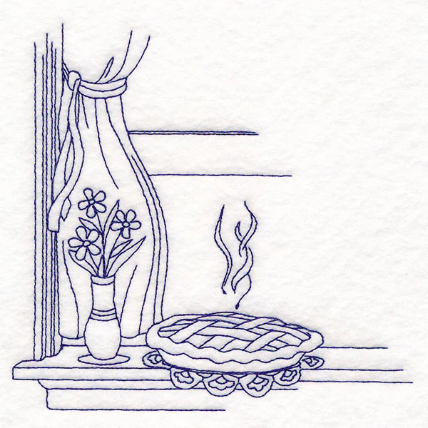 Timeless Kitchen Scenes - Pie Cooling on a Window Sill - Image 3