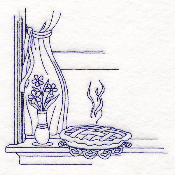 Timeless Kitchen Scenes - Pie Cooling on a Window Sill - Image 4
