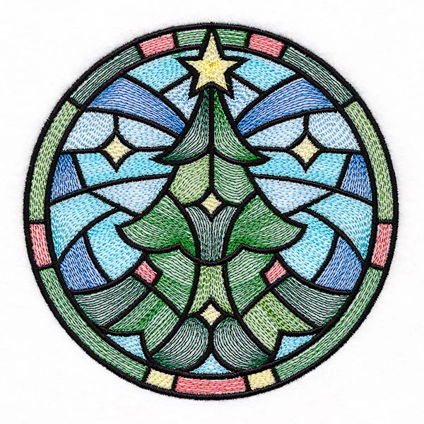 'Tis the Season Stained Glass Circle - Christmas Tree - Image 10