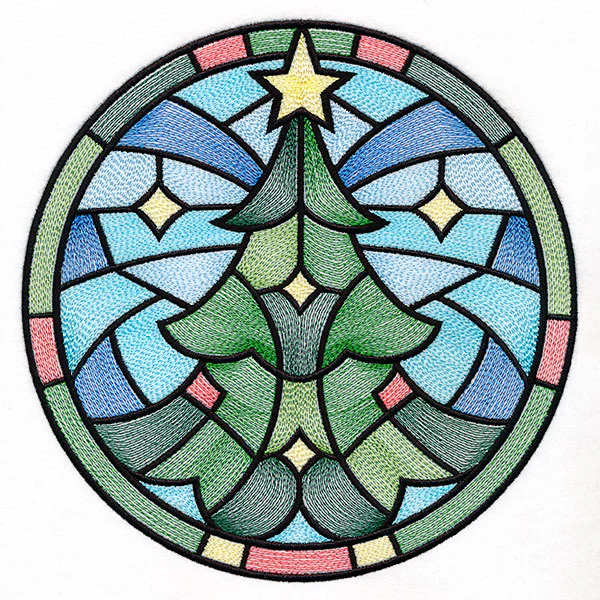 'Tis the Season Stained Glass Circle - Christmas Tree - Image 8