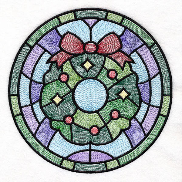 'Tis the Season Stained Glass Circle - Christmas Wreath - Image 3