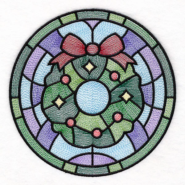 'Tis the Season Stained Glass Circle - Christmas Wreath - Image 5