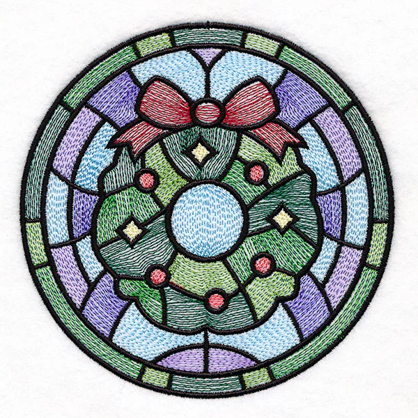 'Tis the Season Stained Glass Circle - Christmas Wreath - Image 7