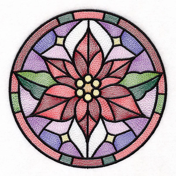 'Tis the Season Stained Glass Circle - Poinsettia - Image 3