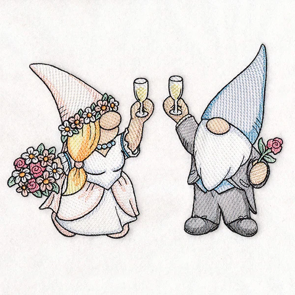 Toasting Bride and Groom Gnomes - Image 4