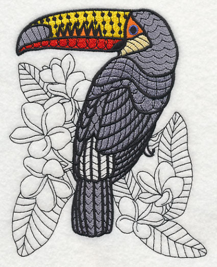 Toucan with Frangipani (Blackwork) - Image 3