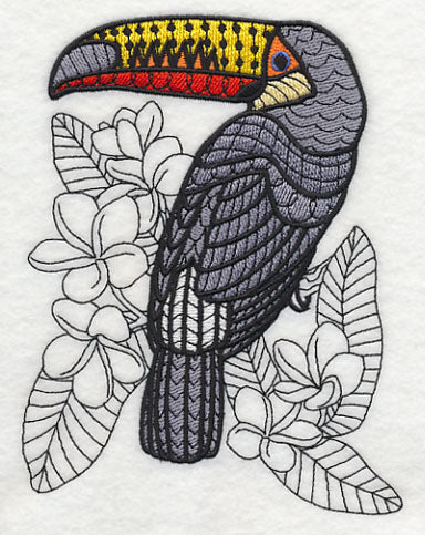 Toucan with Frangipani (Blackwork) - Image 4