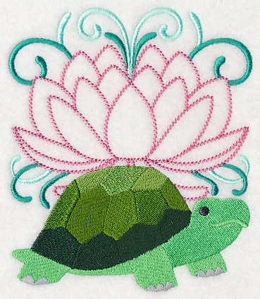 Tranquil Turtle and Lotus Blossom - Image 4