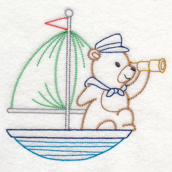Traveling Teddy Bear - Sailboat (Vintage) - Image 3